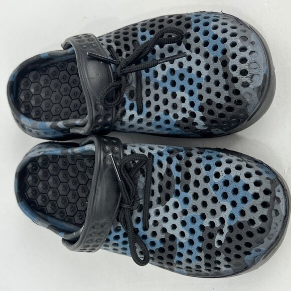 Unbranded Kids Rubber Slippers Size 2.5 EU 33 Blue Gray Camouflage Round Toe - Picture 5 of 6